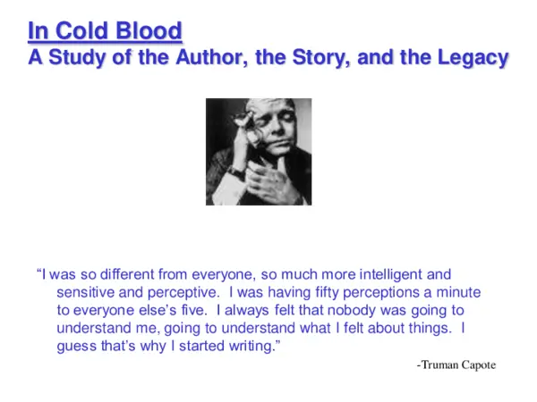 In Cold Blood PDF