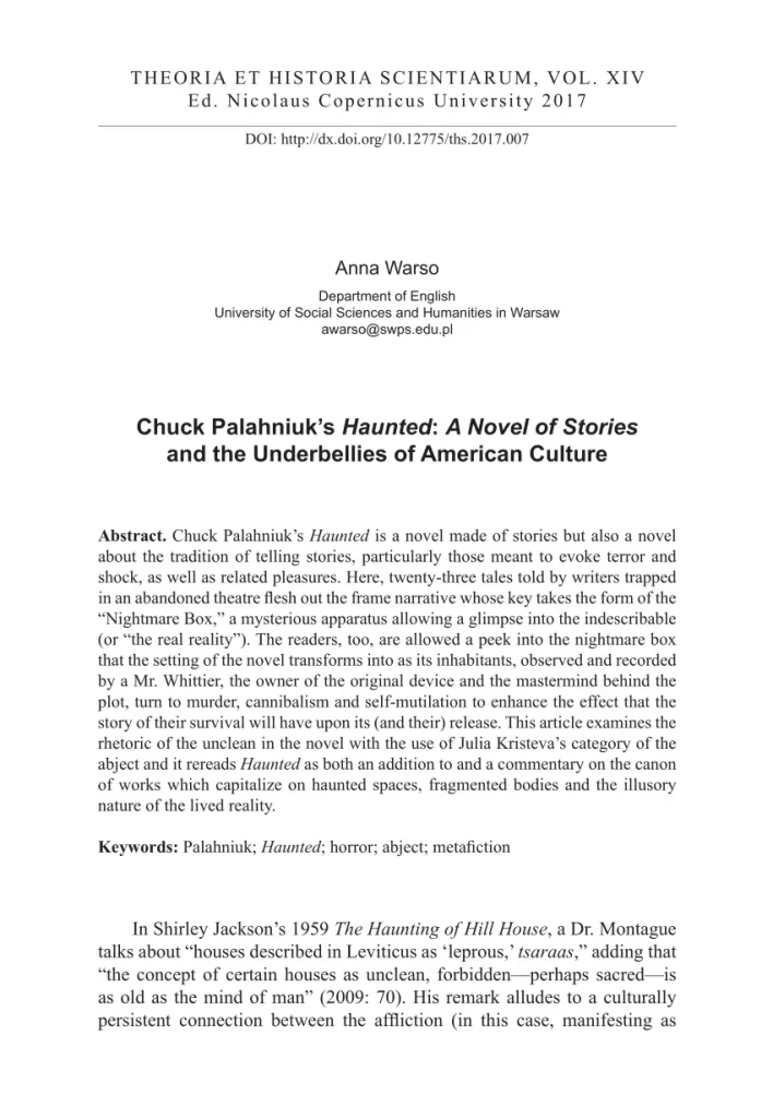 Haunted Chuck Palahniuk 3
