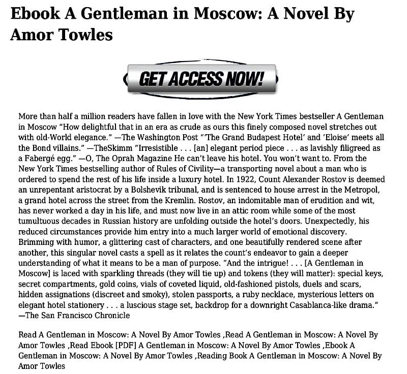 A Gentleman in Moscow PDF 2